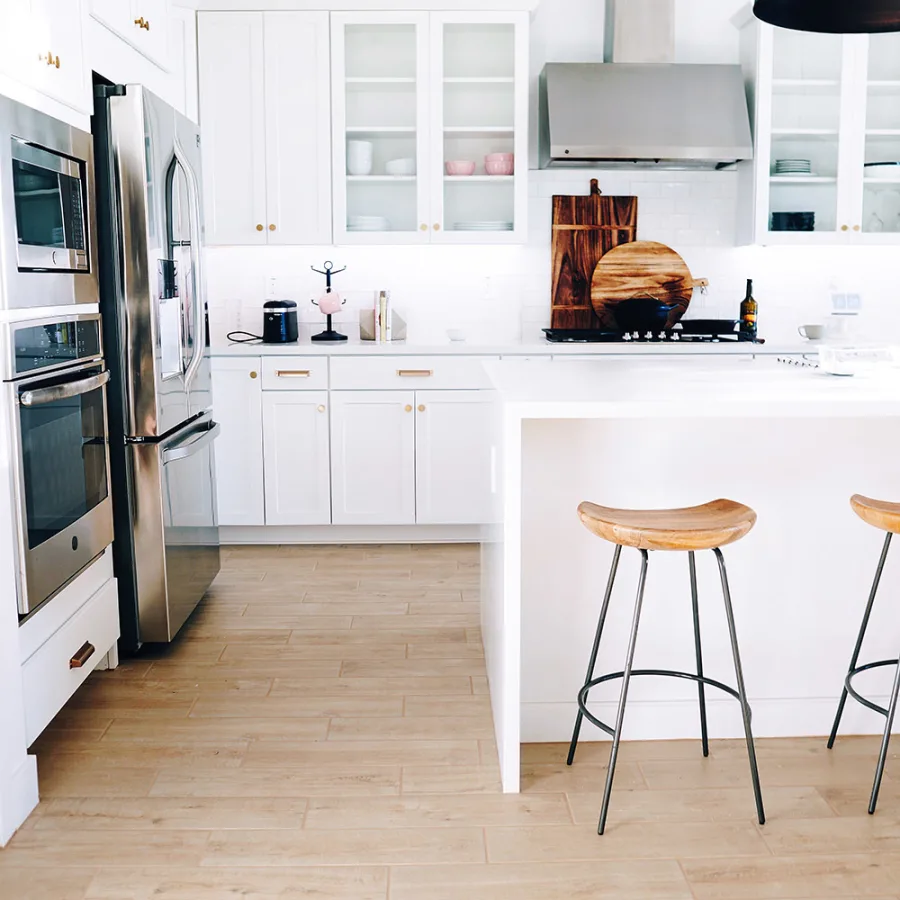 Kitichen with new wood flooring